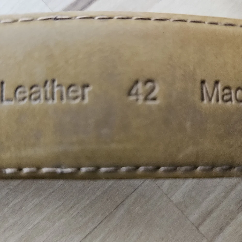 Greg Norman‎ Men's Brown Blue Croco Print Leather Belt Sz 42